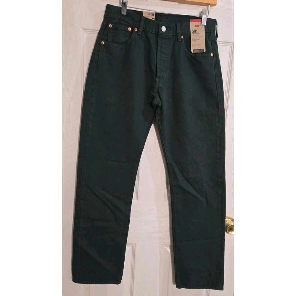 Levi's 501 Mens Jeans 30x30 Sits at Waist Relaxed Thigh Straight Leg GREEN